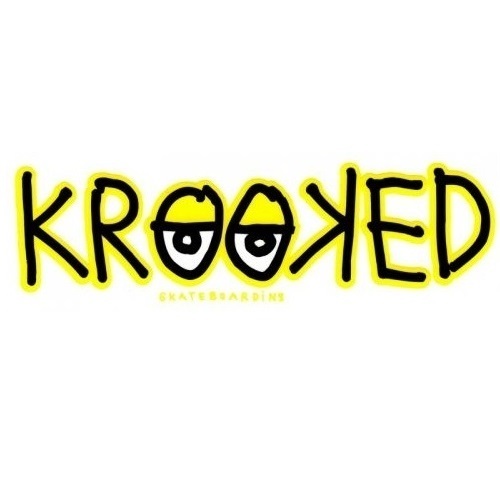 Krooked Eyes Medium Skateboard Sticker [Colour: Yellow]