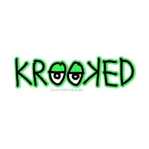 Krooked Eyes Medium Skateboard Sticker [Colour: Green]