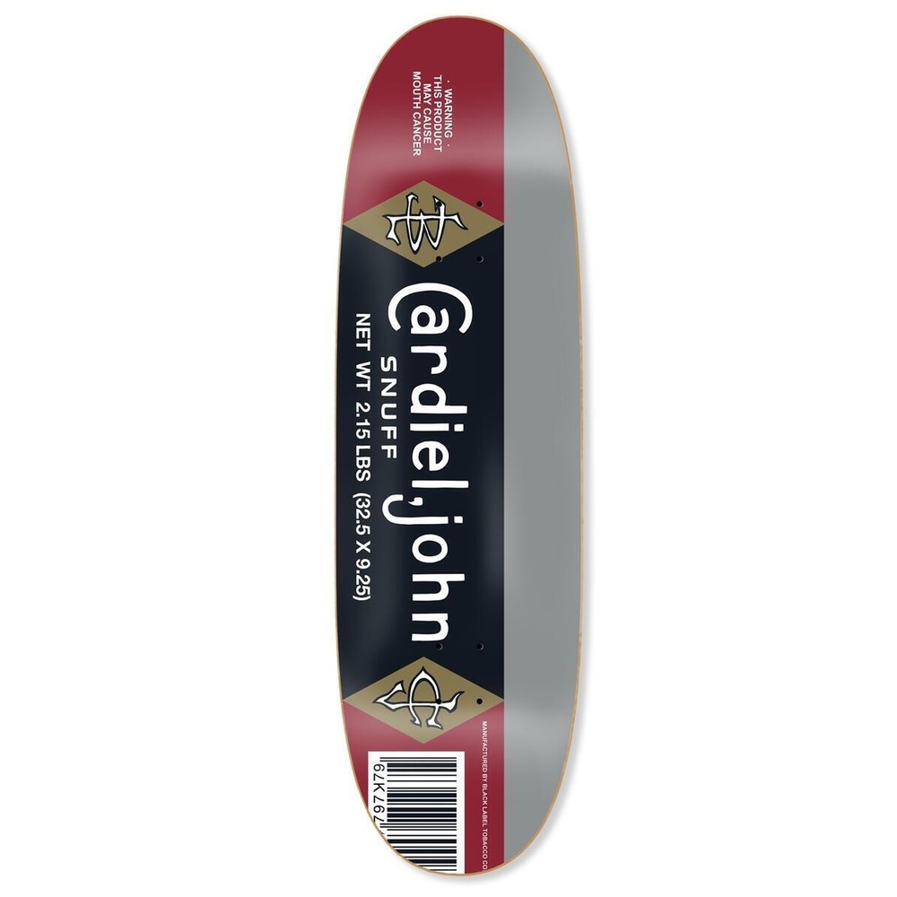 Black Label Snuff John Cardiel Silver Stripe 9.25 Skateboard Deck