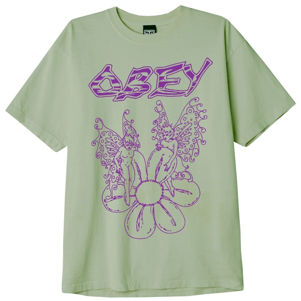 Obey Flower Fairies Pigment Cucumber T-Shirt [Size: XL]