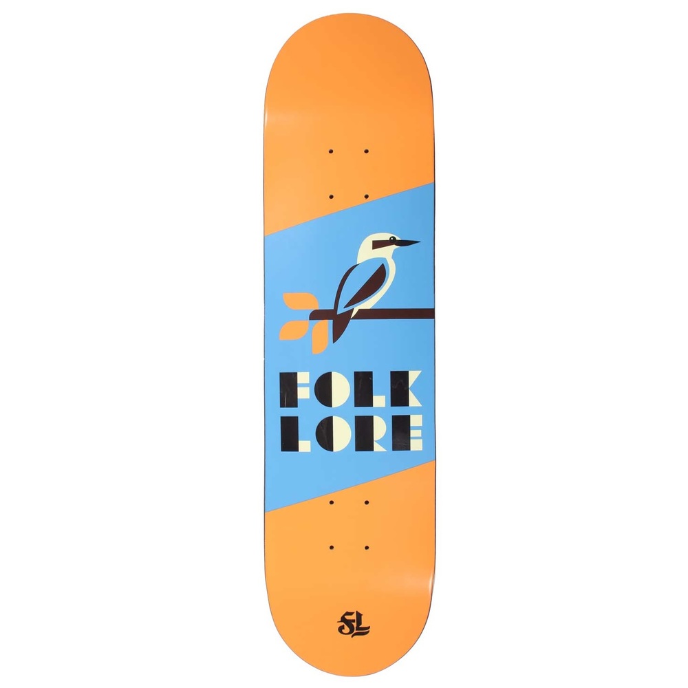 Folklore Warm Press Kookaburra Orange 8.0 Skateboard Deck