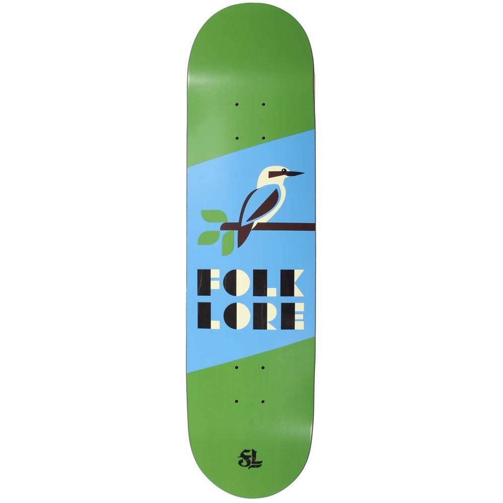 Folklore Warm Press Kookaburra Green 8.0 Skateboard Deck