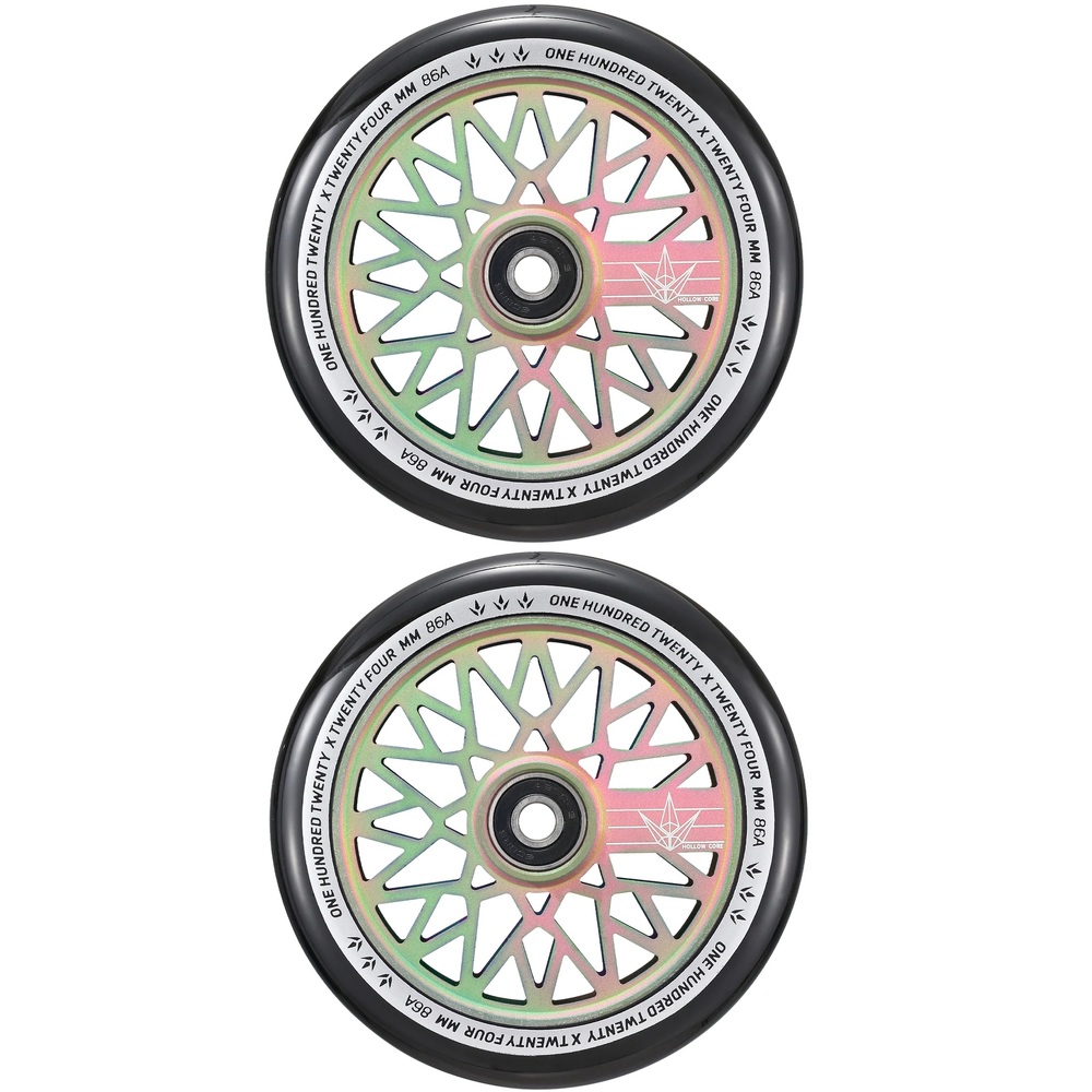 Envy Diamond Hollow Core Matte Oil Slick 120mm Set Of 2 Scooter Wheels