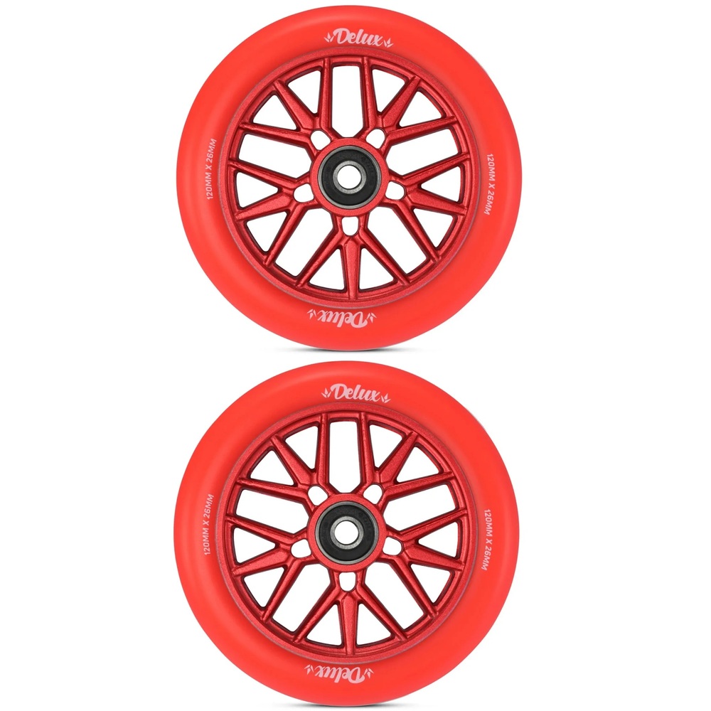 Envy Delux Red 120mm Set Of 2 Scooter Wheels