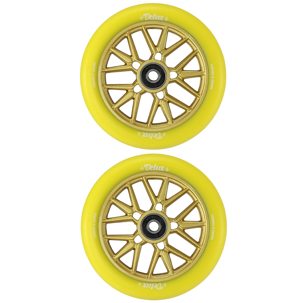 Envy Delux Yellow 120mm Set Of 2 Scooter Wheels