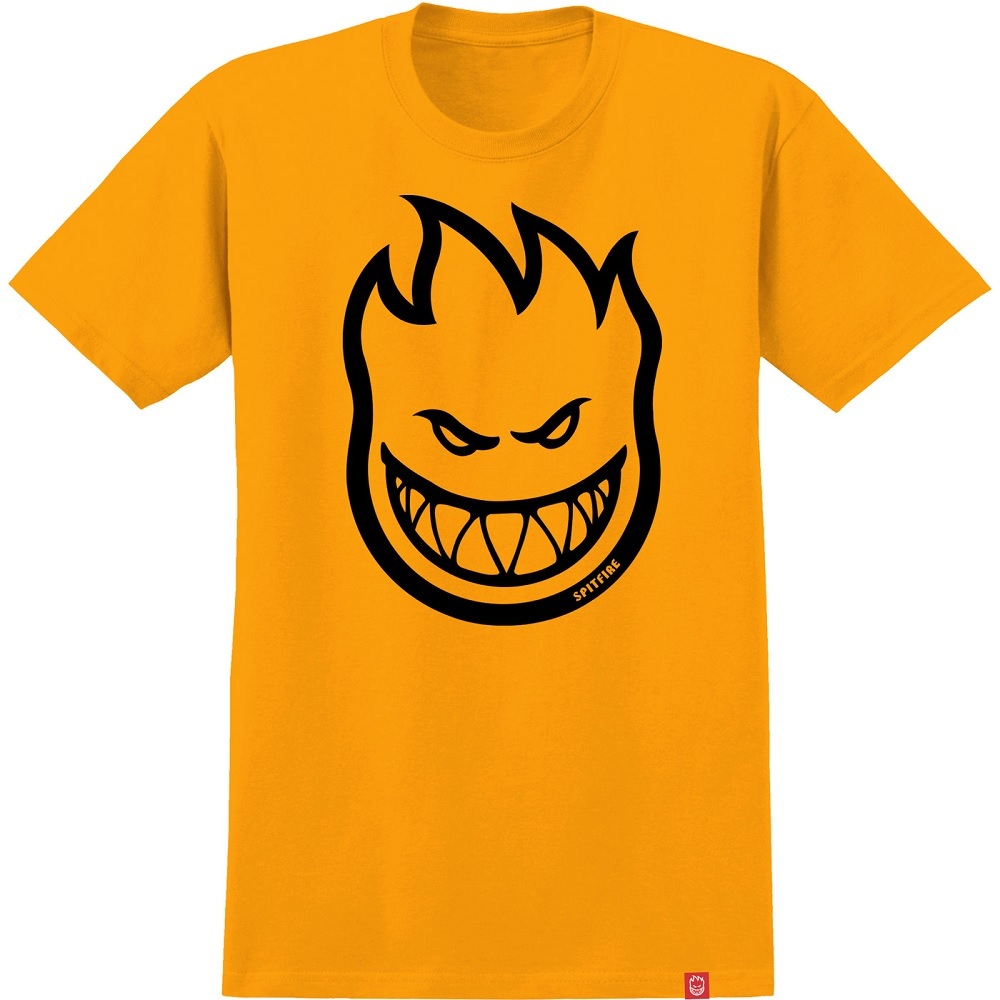 Spitfire Bighead Gold Black T-Shirt [Size: L]