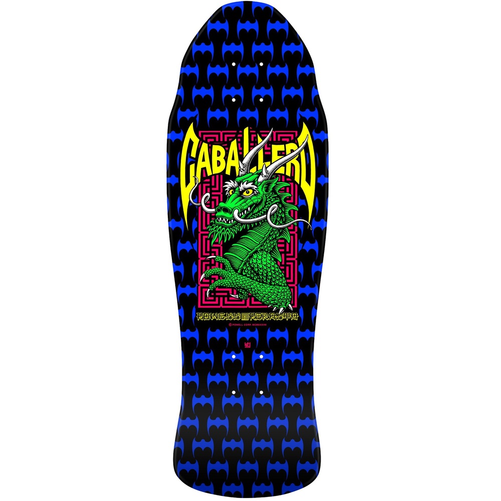 Powell Peralta Steve Caballero Cab Street Dragon Black Blue 9.625 Skateboard Deck