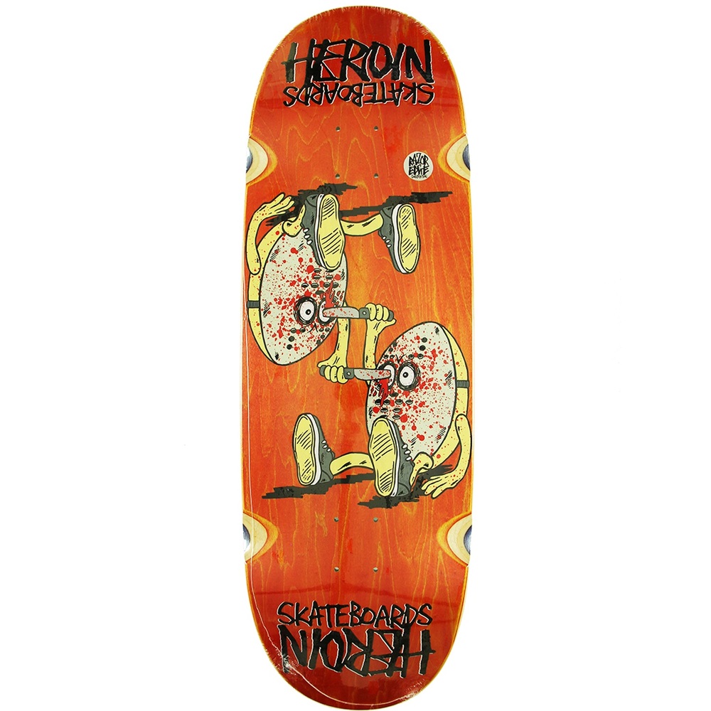 Heroin Curb Killer 3 Symmetrical Orange 10.0 Skateboard Deck