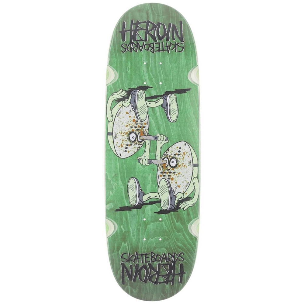 Heroin Curb Killer 3 Symmetrical Green 10.0 Skateboard Deck