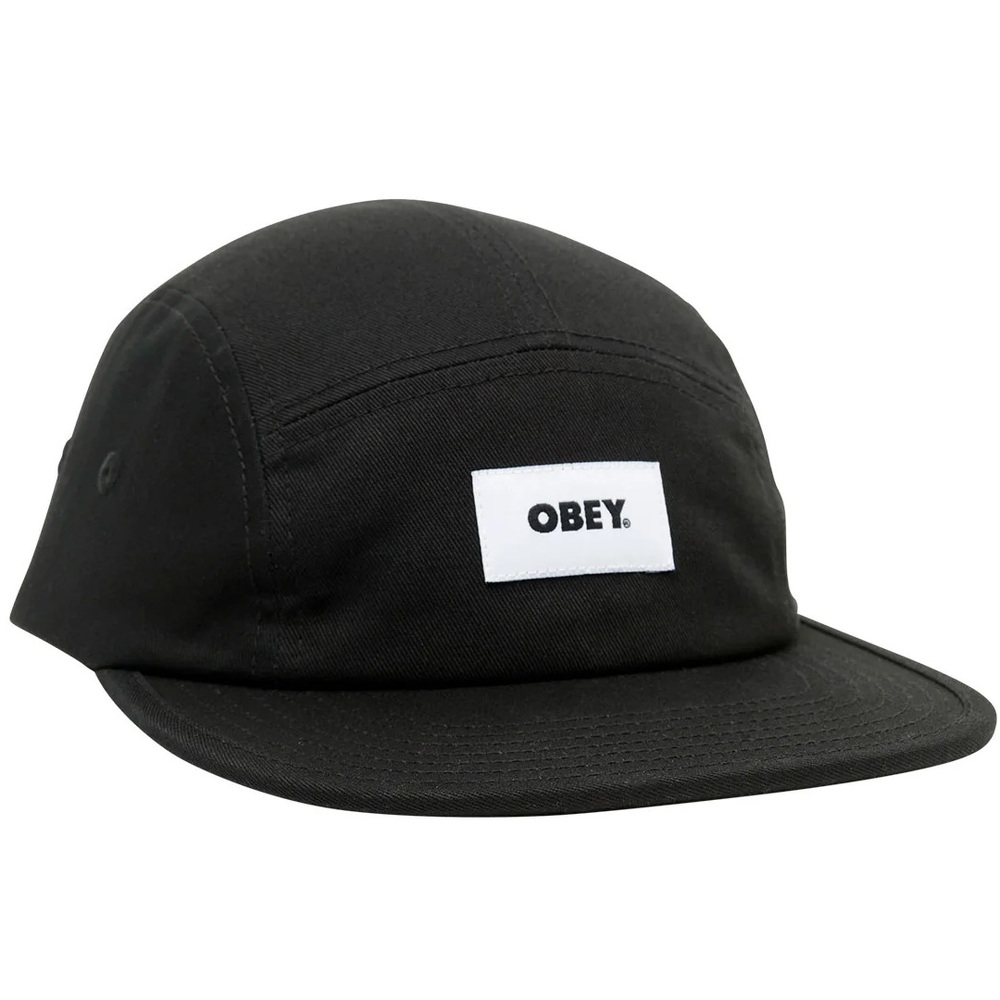 Obey Bold Label Organic I Black Strapback Hat