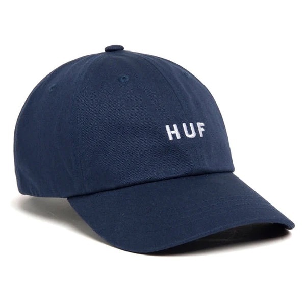 HUF Essentials OG Logo 6 Panel Navy Hat