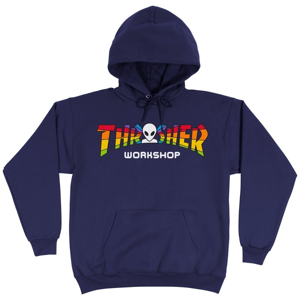 Thrasher X Alien Workshop Spectrum Navy Hoodie [Size: S]