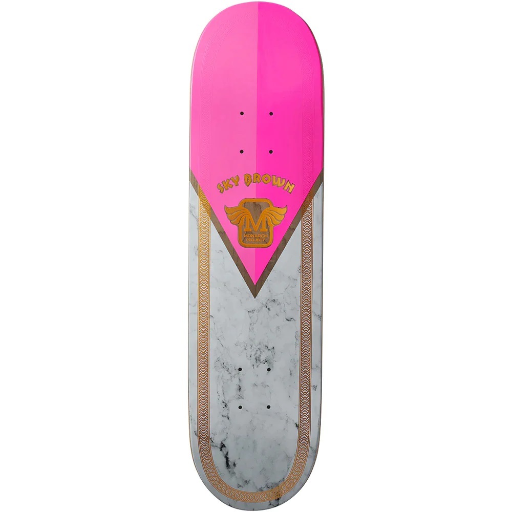 Monarch Atelier Youth R7 Sky Brown Pink 7.5 Skateboard Deck