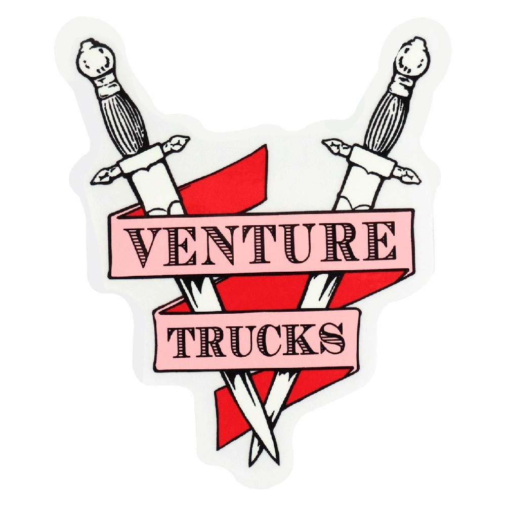 Venture Truck Crest Skateboard Sticker [Colour: Pink Red]