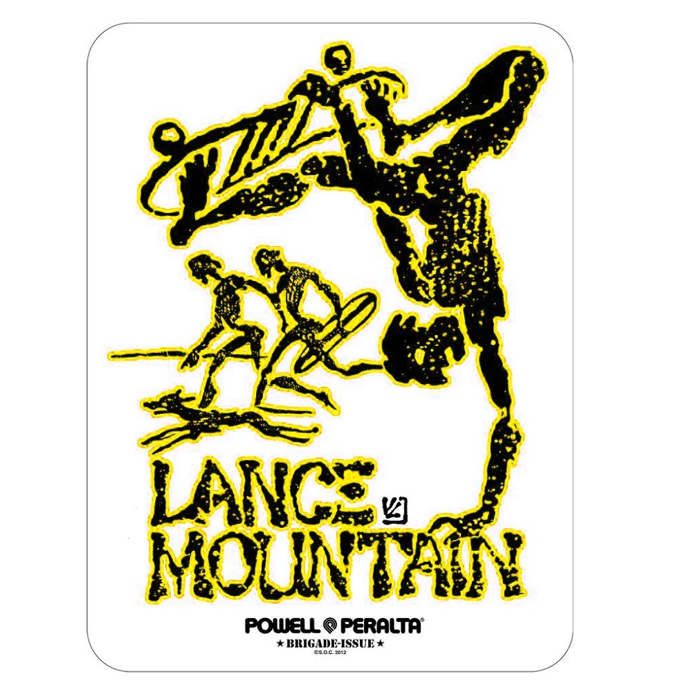 Powell Peralta Bones Brigade Mountain Future Primitive Skateboard Sticker [Colour: Yellow]