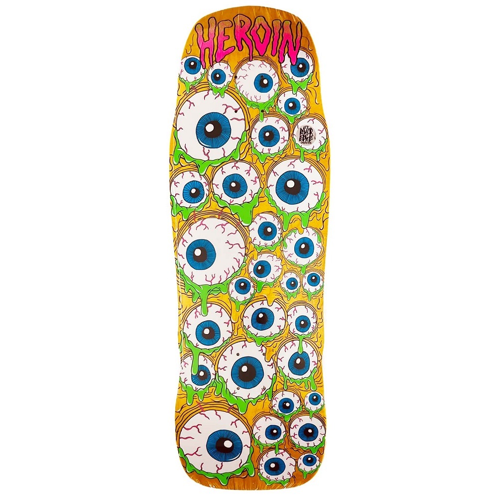 Heroin Mutant Eyeballer Orange 10.25 Skateboard Deck