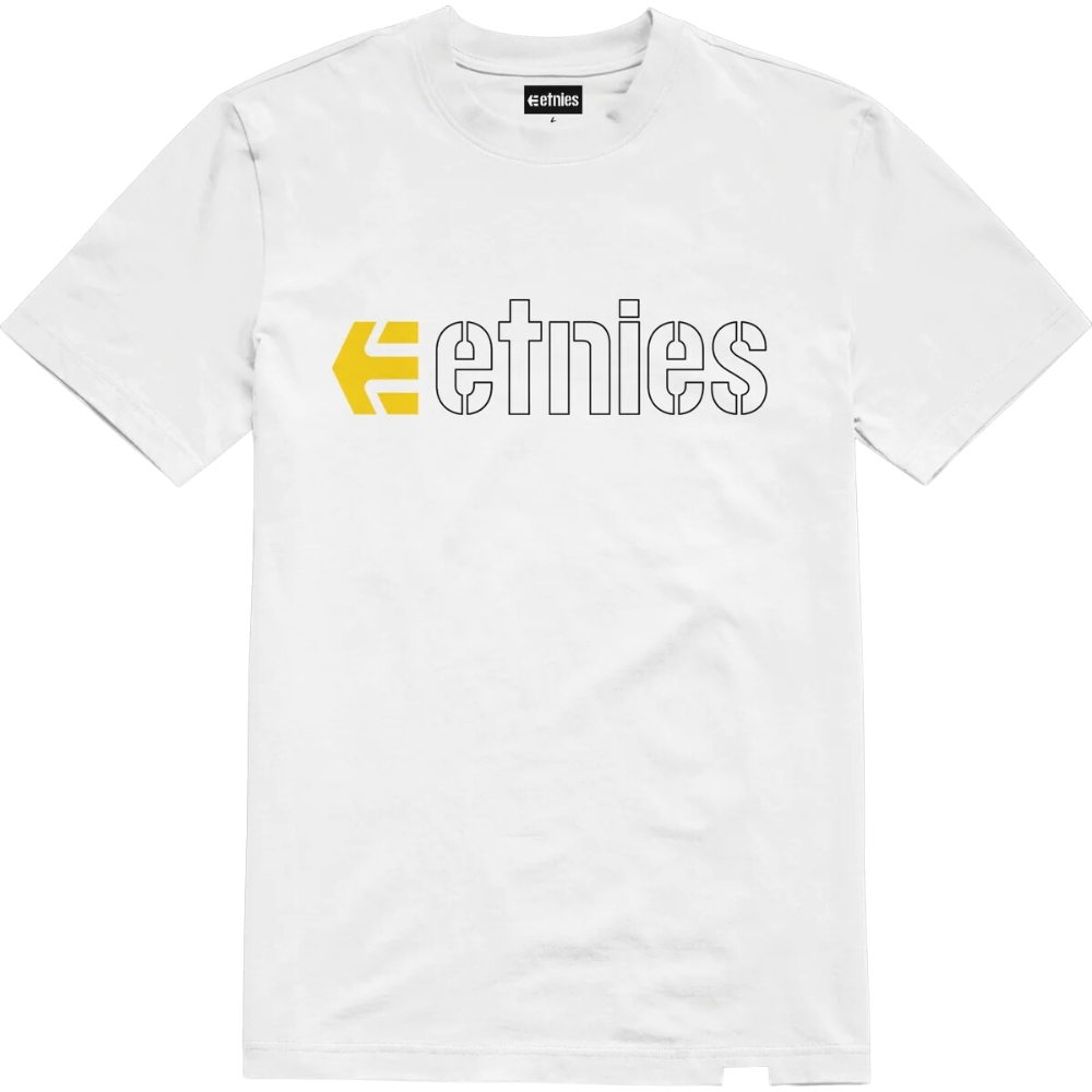 Etnies Ecorp White Black Yellow T-Shirt [Size: S]