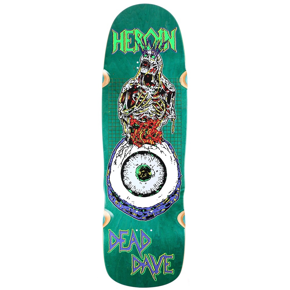 Heroin Dead Dave Die Tonight Green 10.1 Skateboard Deck