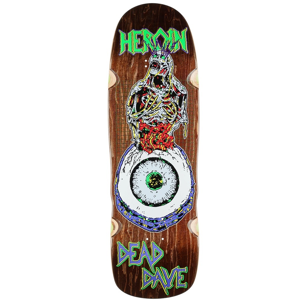 Heroin Dead Dave Die Tonight Brown 10.1 Skateboard Deck