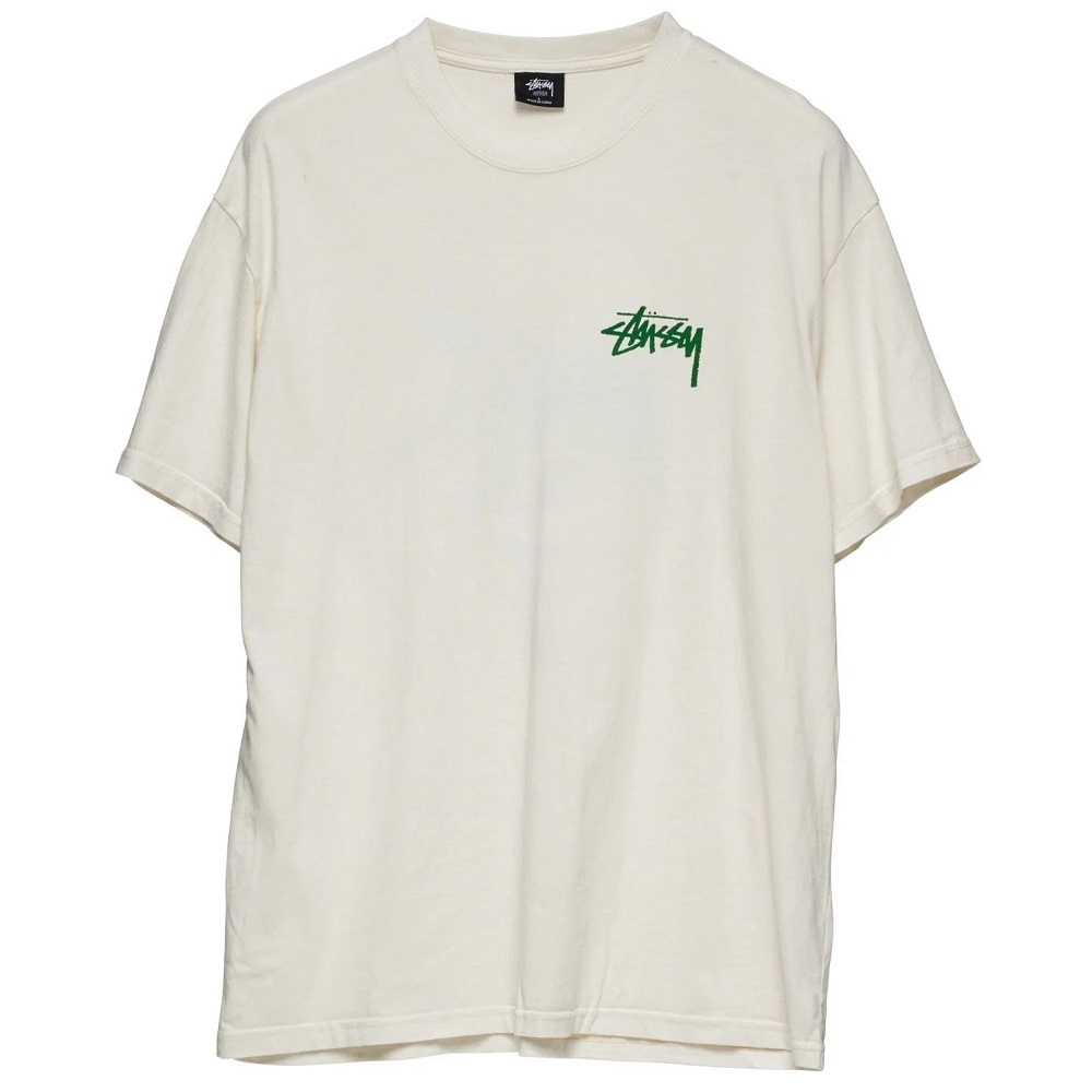 Stussy IST Lion 50 50 Pigment Washed White T-Shirt