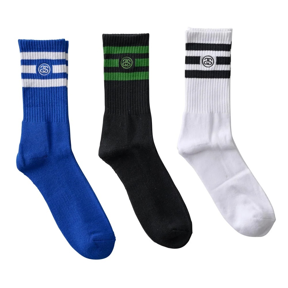 Stussy SS Link Stripe Multi 3 Pairs Socks