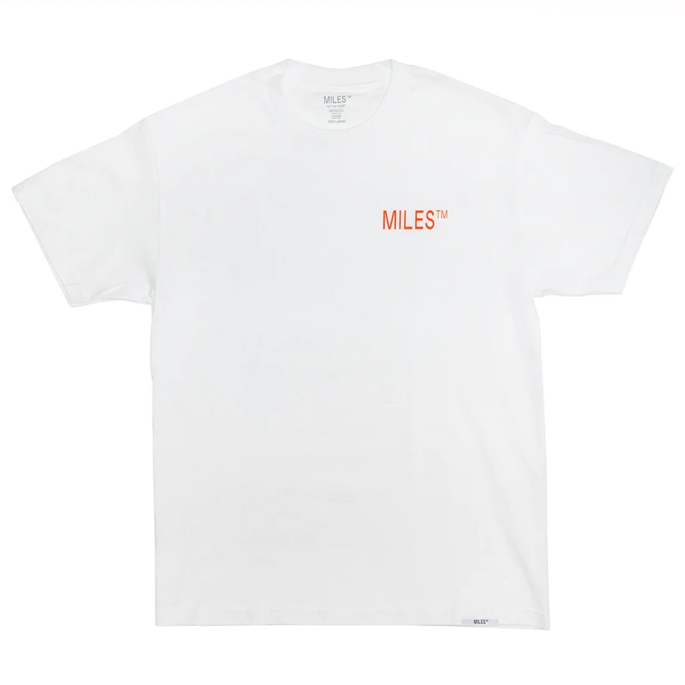 Miles Logo Hit White T-Shirt [Size: S]