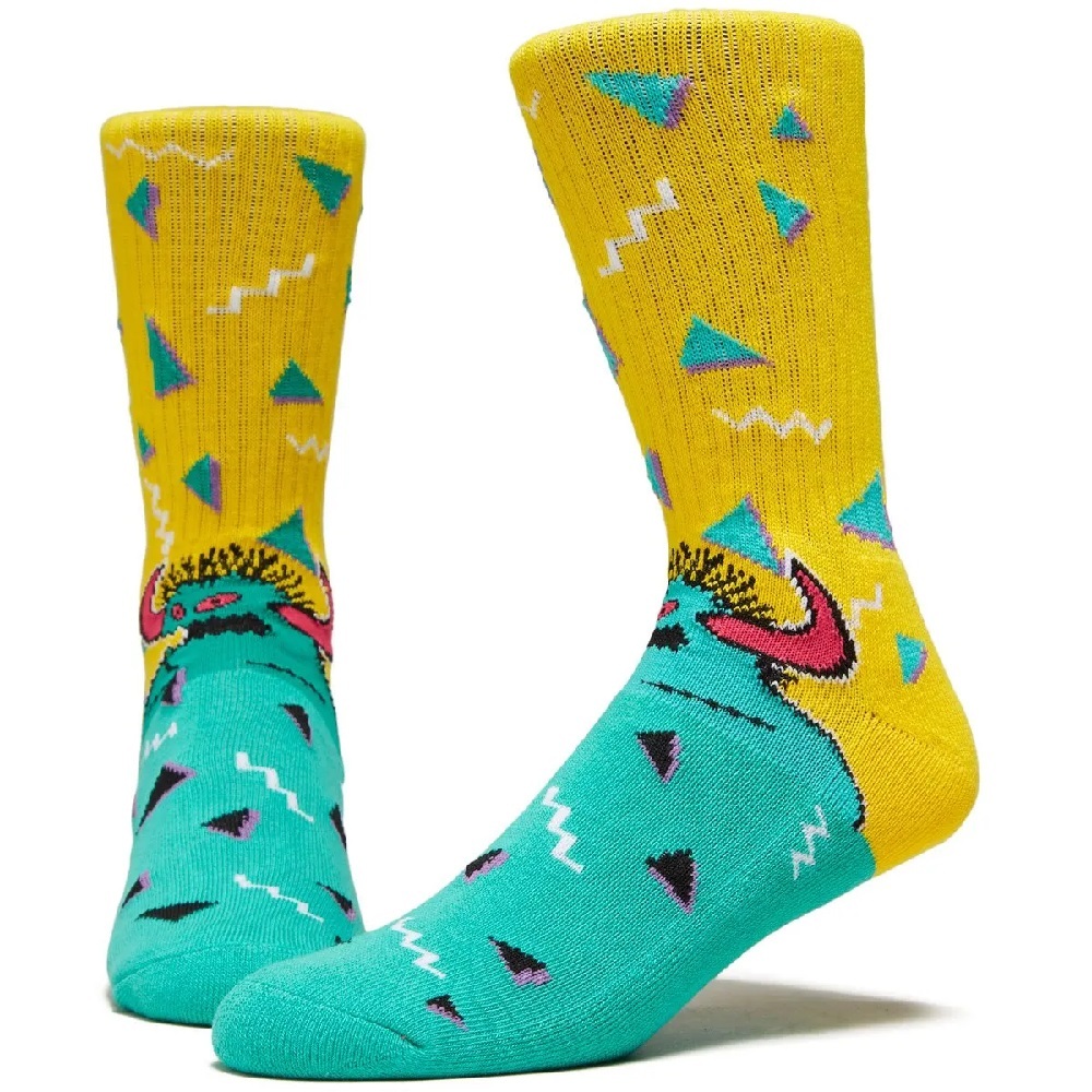 Toy Machine 80s Monster Crew Yellow Turqoise Socks