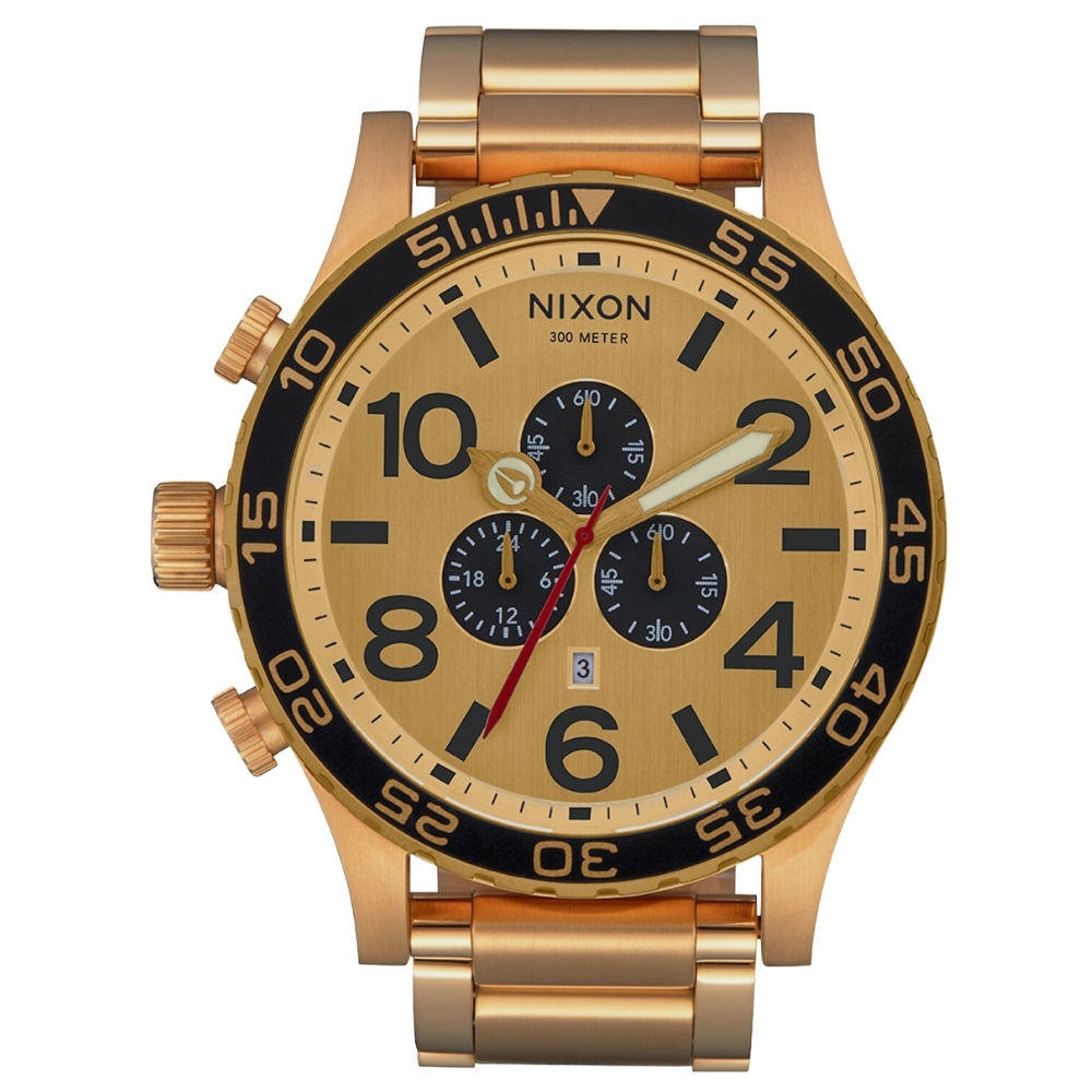 Nixon 51-30 Chrono V1 All Gold Gold Black Watch