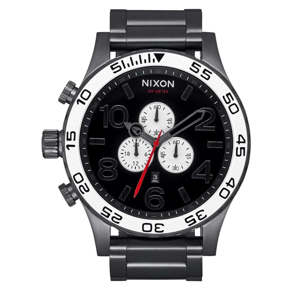 Nixon 51-30 Chrono V1 Black White Gunmetal Watch