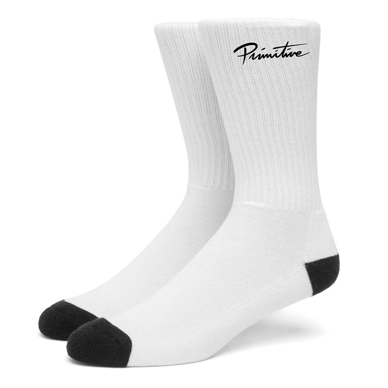 Primitive Nuevo Script White 3 Pair Socks