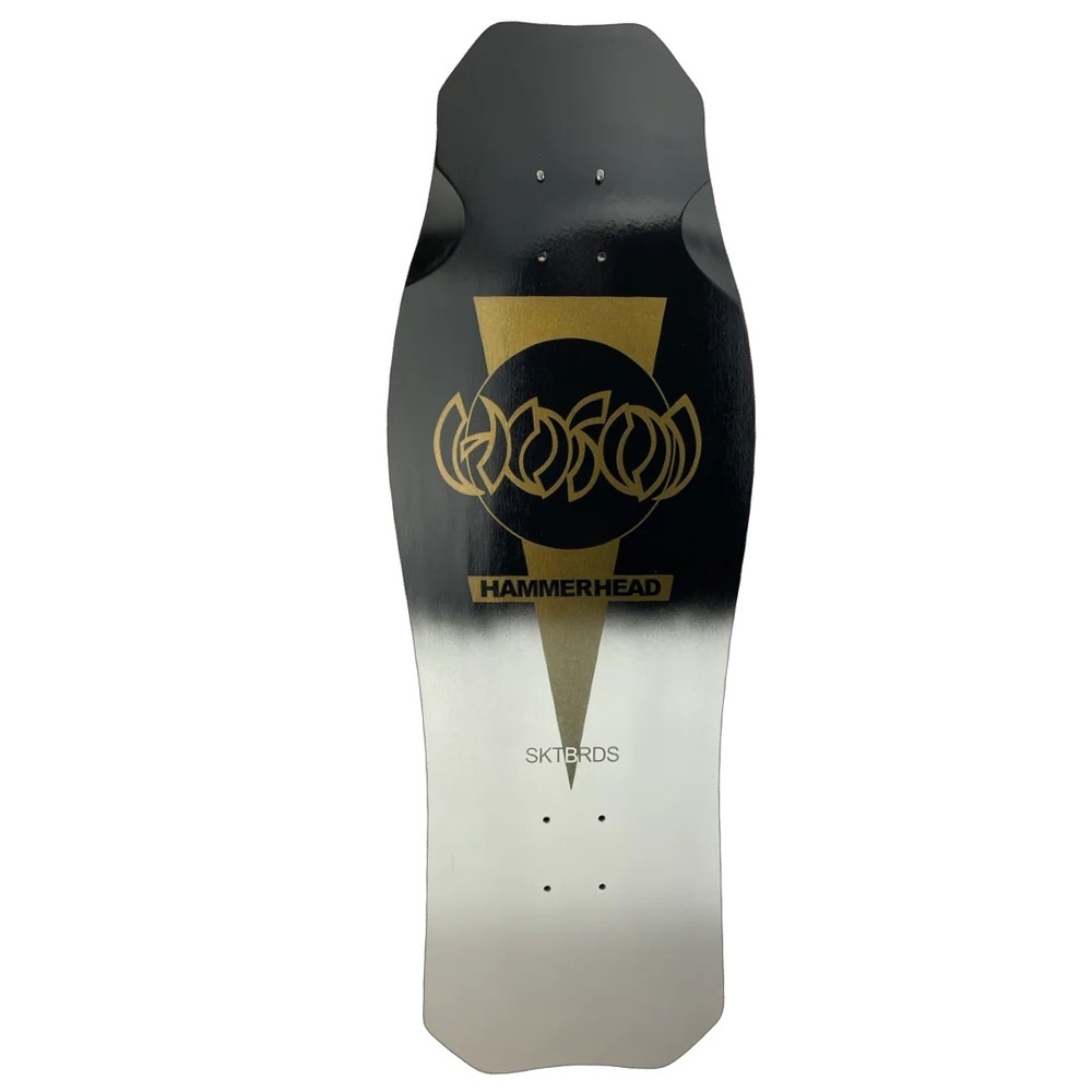 Hosoi Hammerhead Double Take Black White Gold Dip Reissue Skateboard Deck