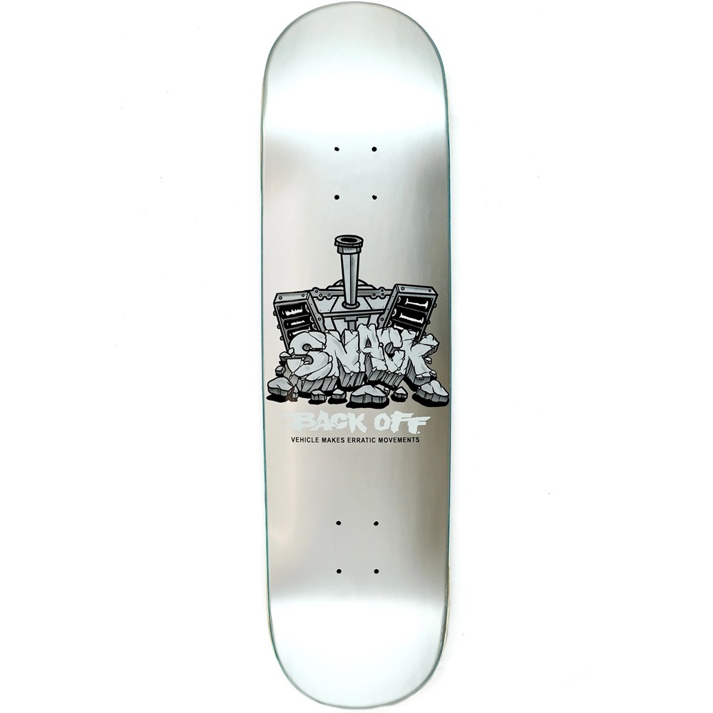 Snack Skateboards Back Off Silver 8.25 Skateboard Deck