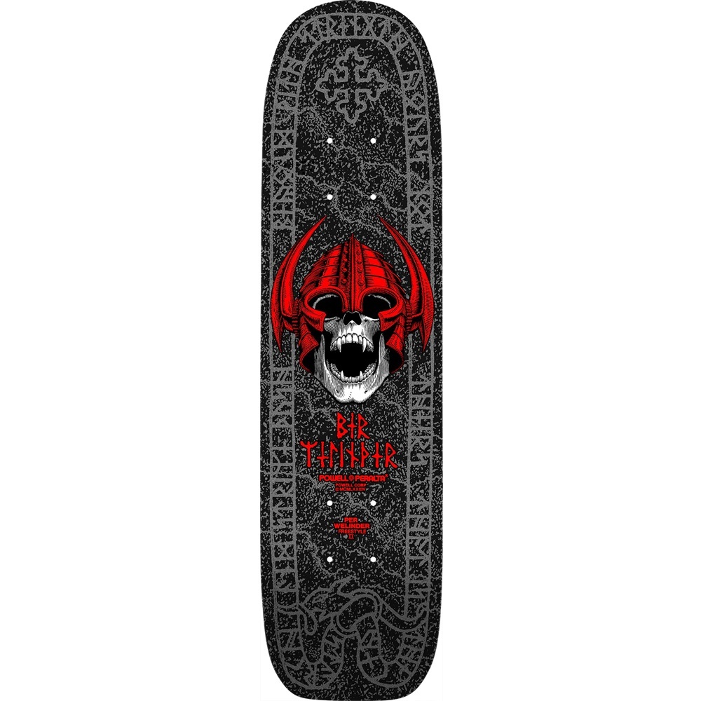 Powell Peralta Per Welinder Nordic Skull Freestyle Black Silver 7.25 Skateboard Deck