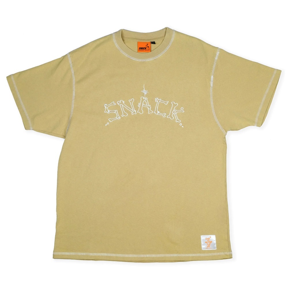 Snack Skateboards Bones Embroidered Sand T-Shirt [Size: XL]