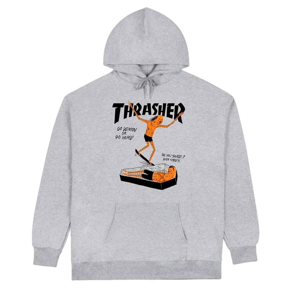 Thrasher Coffin Neckface Grey Hoodie [Size: S]