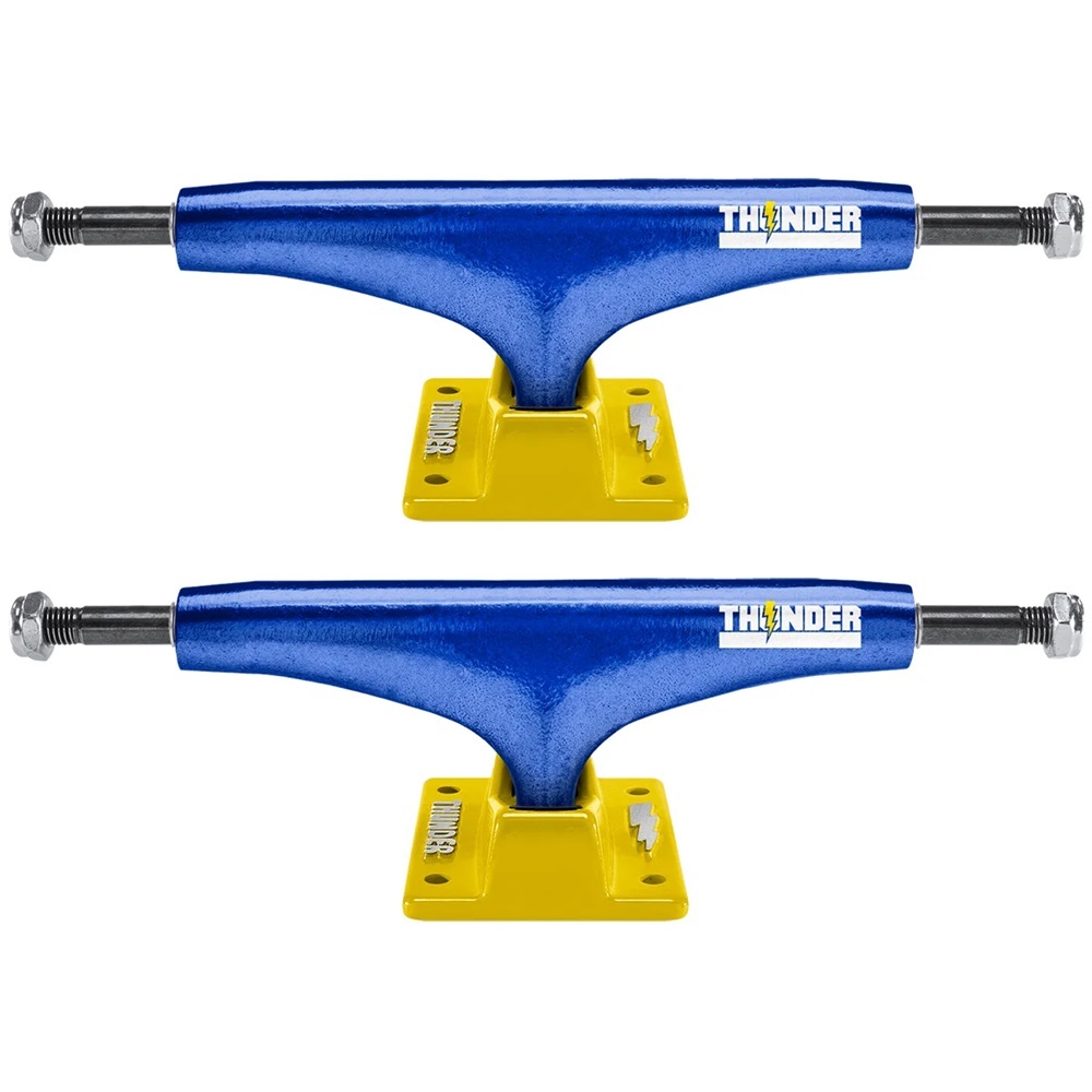 Thunder Lights Varsity Blue Yellow Set Of 2 Skateboard Trucks [Size: 147]