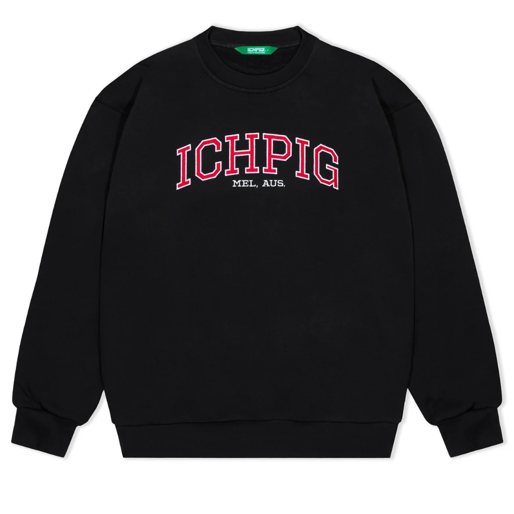 Ichpig Stadium Black Crew Jumper [Size: L]