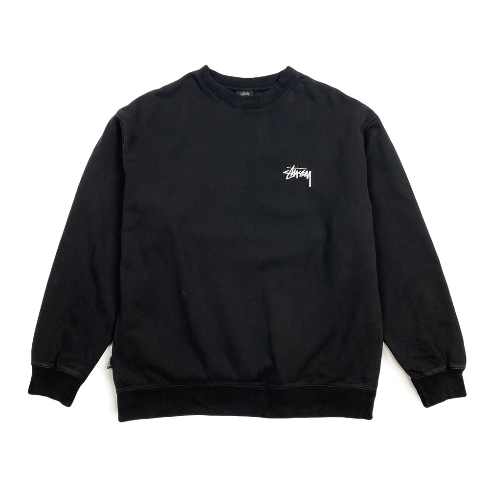 Stussy Fuzzy Dice Pigment Black Fleece Crew Jumper [Size: S]