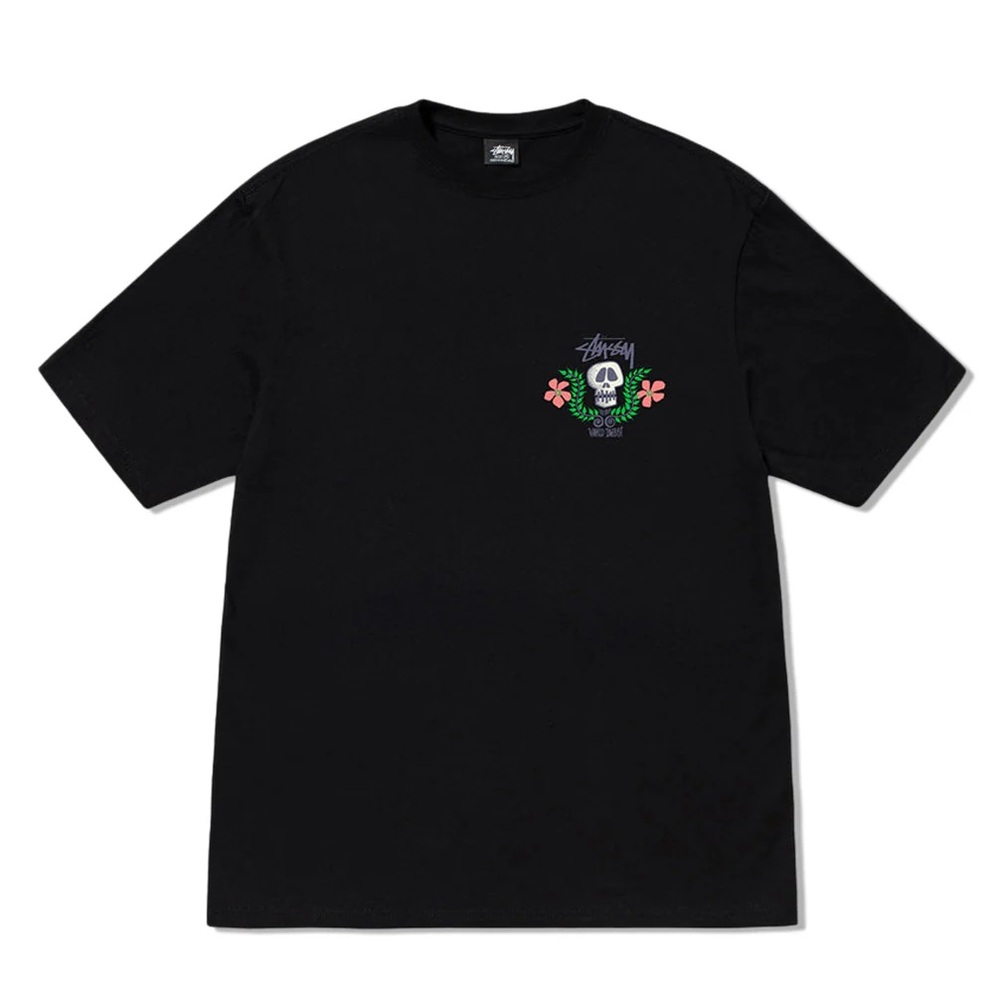 Stussy Skull Crest Heavy Weight Pigment Black T-Shirt [Size: S]