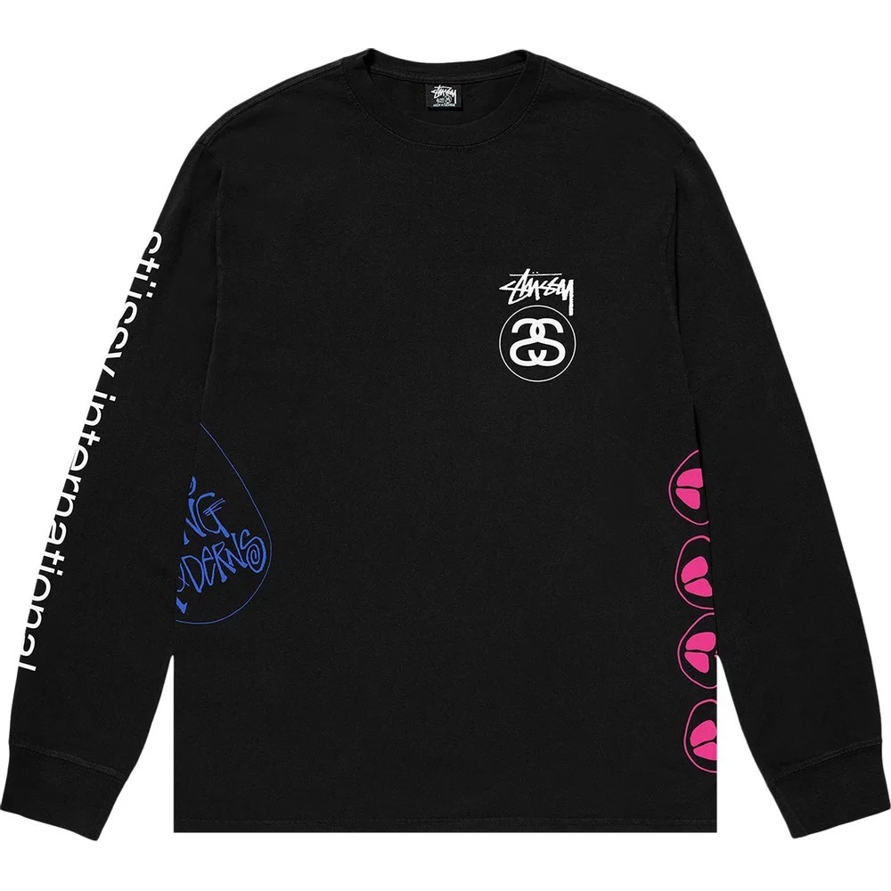 Stussy Strike Pigment Black Fleece Crew Jumper [Size: S]