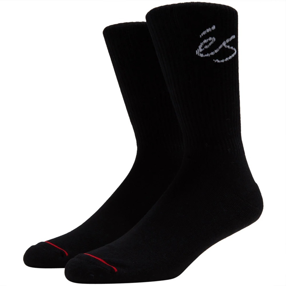 ES Script Black Crew Socks