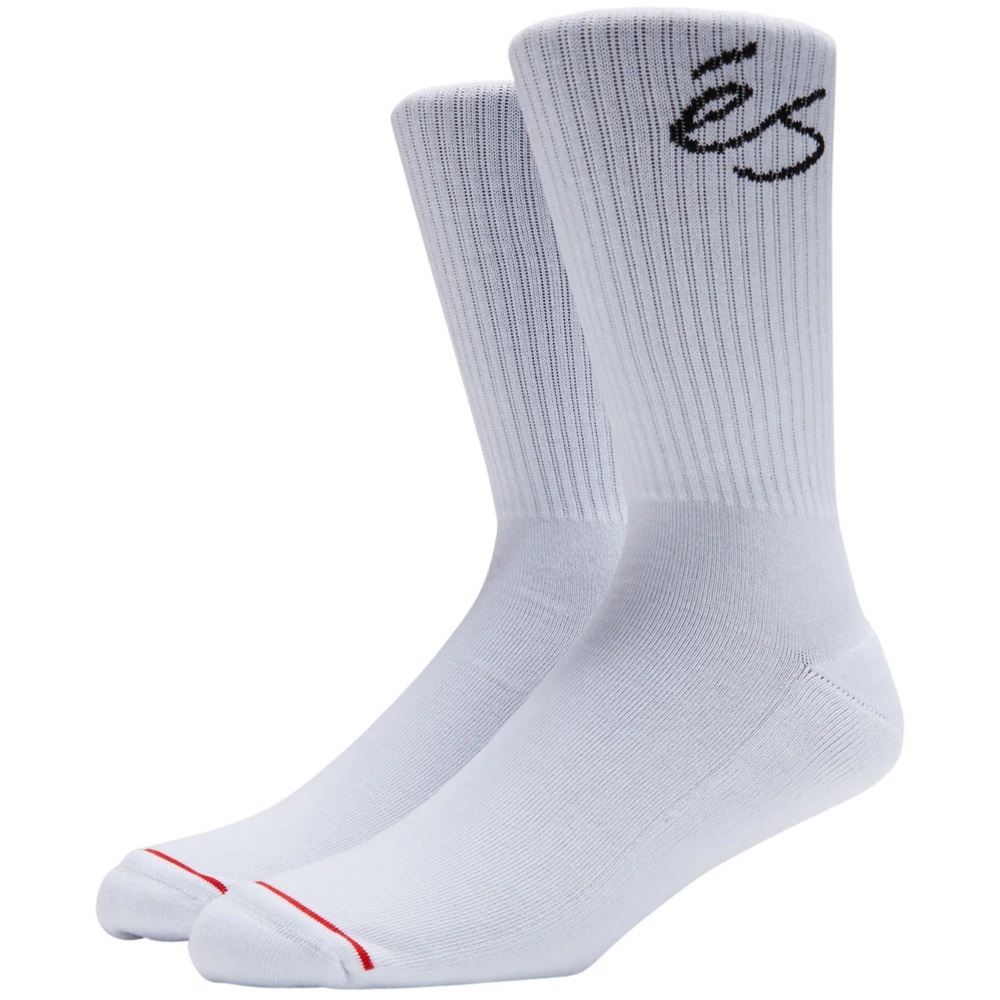 ES Script White Crew Socks