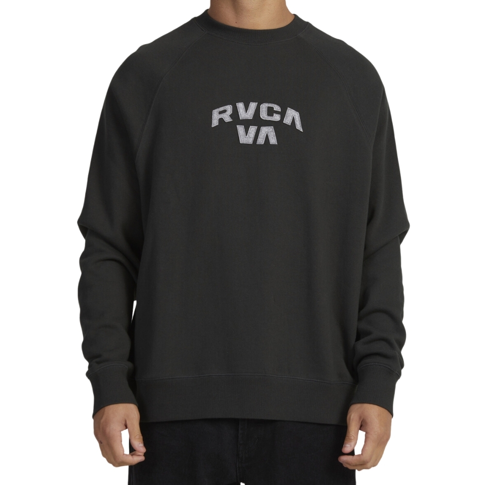 RVCA Strange Times Raglan Pirate Black Crew Jumper [Size: M]