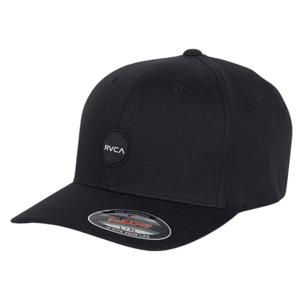 RVCA Mini Motors Flex Fit Black Hat [Size: S-M]