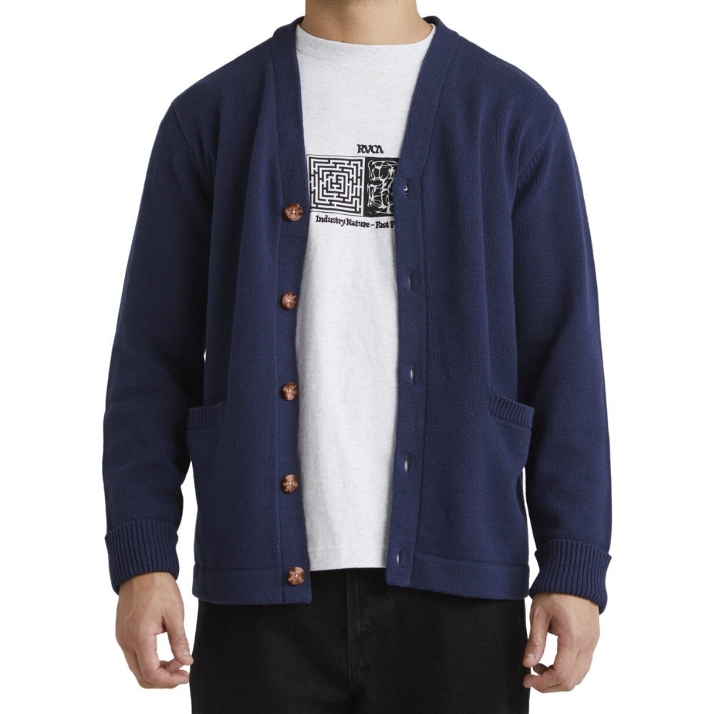 RVCA Nevermind Moody Blue Cardigan [Size: L]