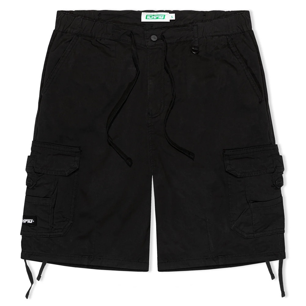 Ichpig Para Washed Black Cargo Shorts [Size: S]