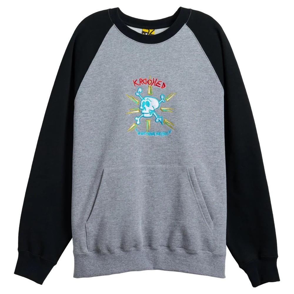 Krooked Style Heather Black Crew Jumper [Size: M]