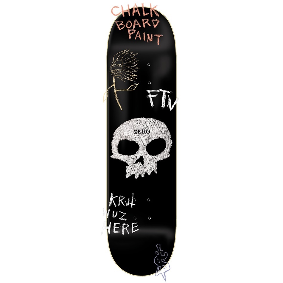 Zero Single Skull Chalkboard 8.25 Skateboard Deck