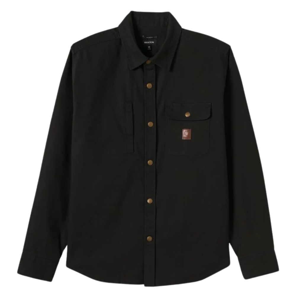 Brixton Builders Overshirt Washed Black Button Up Shirt [Size: M]