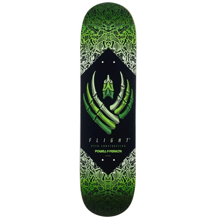 Powell Peralta Flight Bones Green Shape 242 8.0 Skateboard Deck